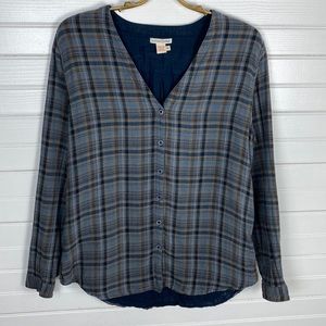 Carbon2Cobalt Women’s Button Up Flannel Shirt Size Medium